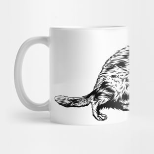 Black and white drawing - ferret Mug